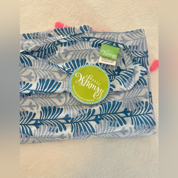 Women’s Classic Whimsy Blue Leaf Print Caftan Swim Cover-Up - NWT - Picture 5 of 5